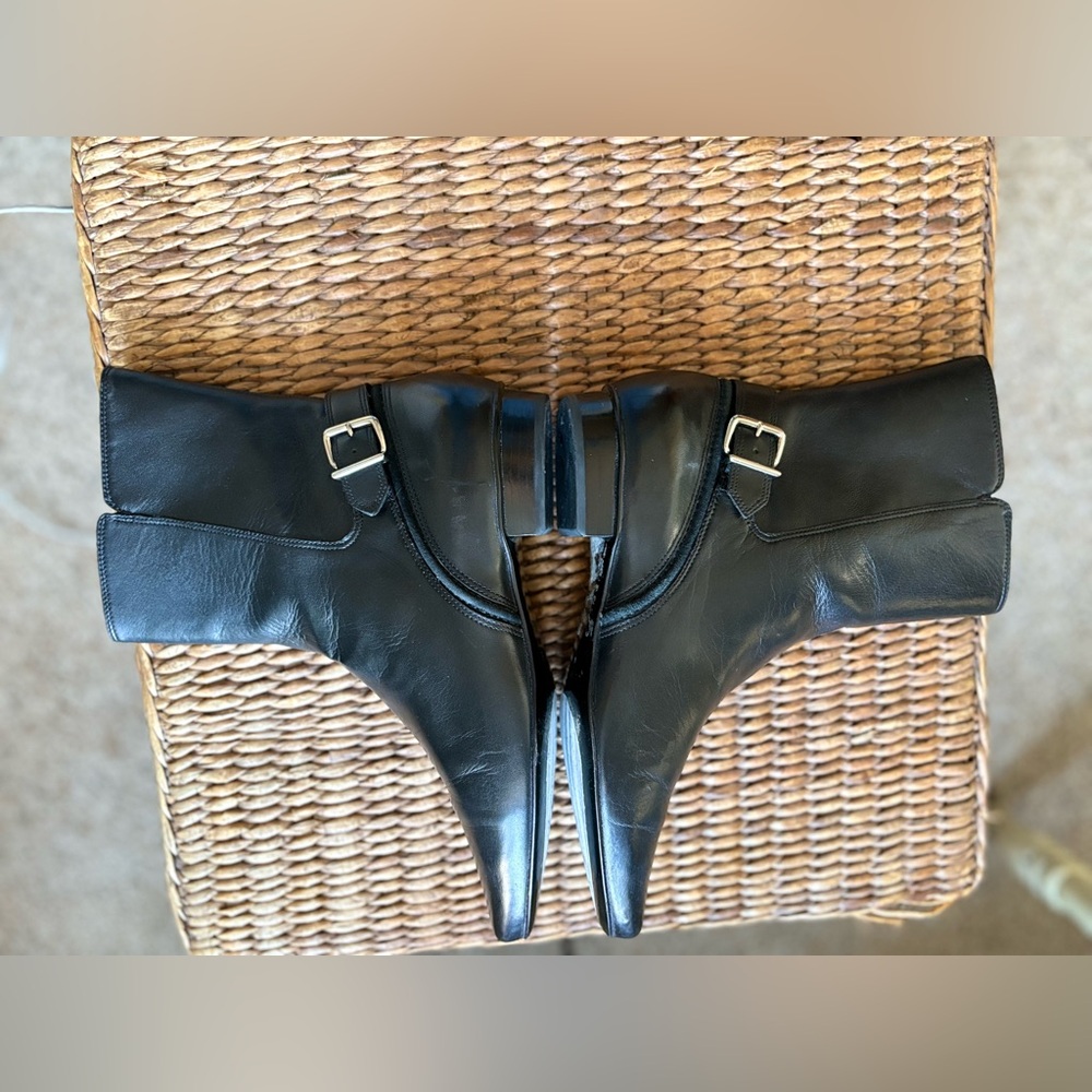Cole Haan Sleek Black Leather Ankle Booties